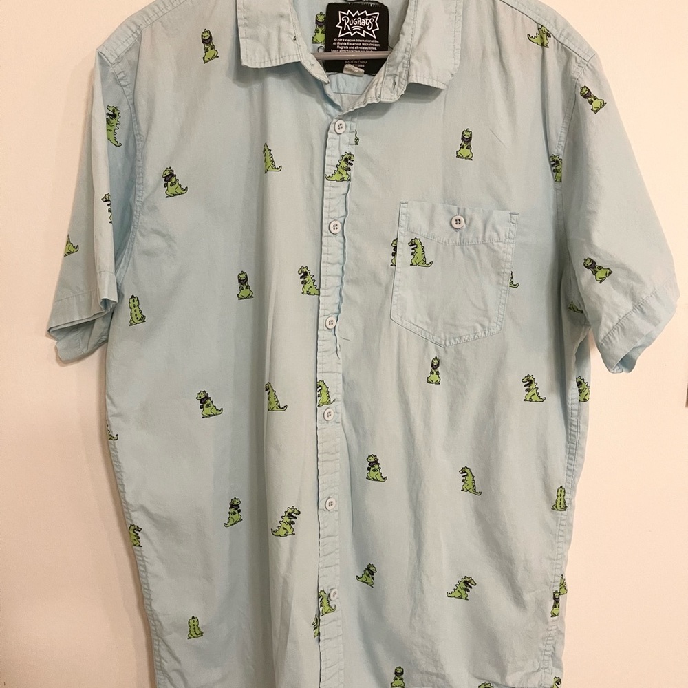 SOLD DONT BUY Rugrats Reptar button up short sleeve shirt